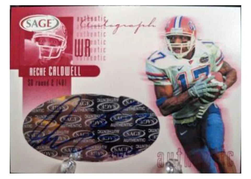 2002 Sage Autographs Reche Caldwell #A3 card