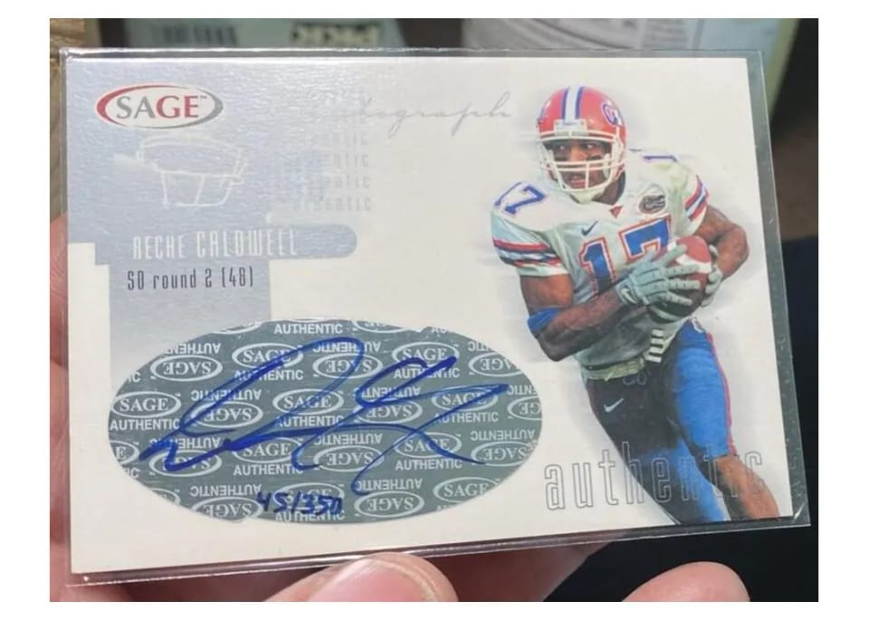 2002 Sage Autographs Reche Caldwell #A3 card