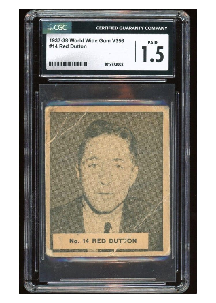 1937 V356 World Wide Gum Red Dutton #14 card