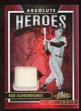 2022 Panini Absolute Heroes Memorabilia Red Schoendienst #AHM-RS card