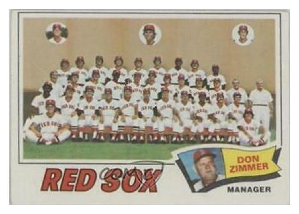 1977 Topps Red Sox Team #309 card