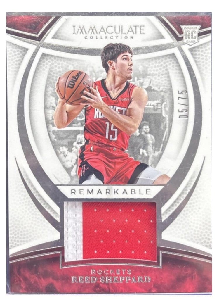 2024-25 Panini Immaculate Collection Remarkable Rookie Jerseys Set Reed Sheppard #1 card