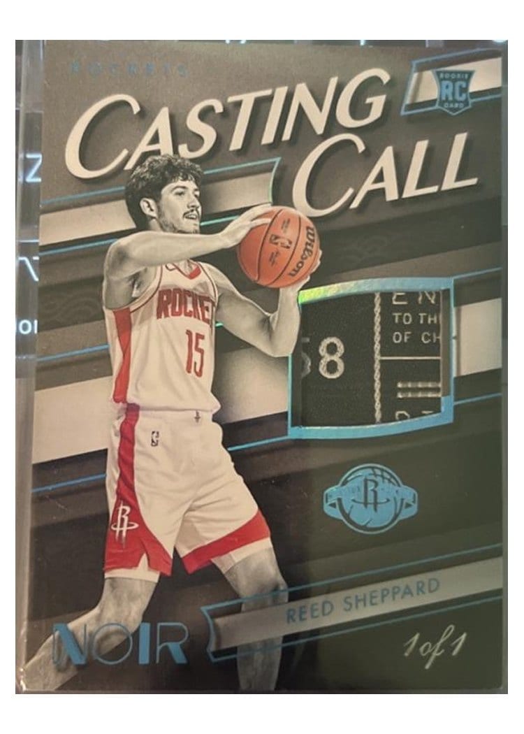 2024-25 Panini Noir Casting Call Memorabilia Set Reed Sheppard #20 card