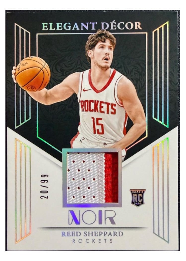 2024-25 Panini Noir Elegant Décor Rookie Jerseys Set Reed Sheppard #1 card