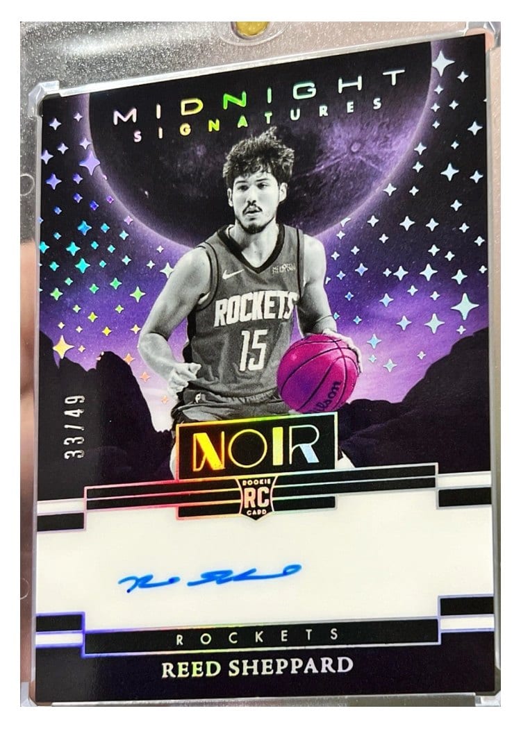 2024-25 Panini Noir Midnight Signatures Set Reed Sheppard #17 card
