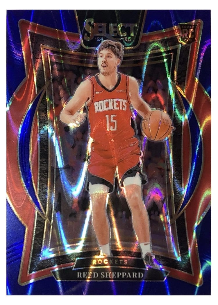2024-25 Panini Select Base Set Reed Sheppard Blue Tectonic Prizm #68 card