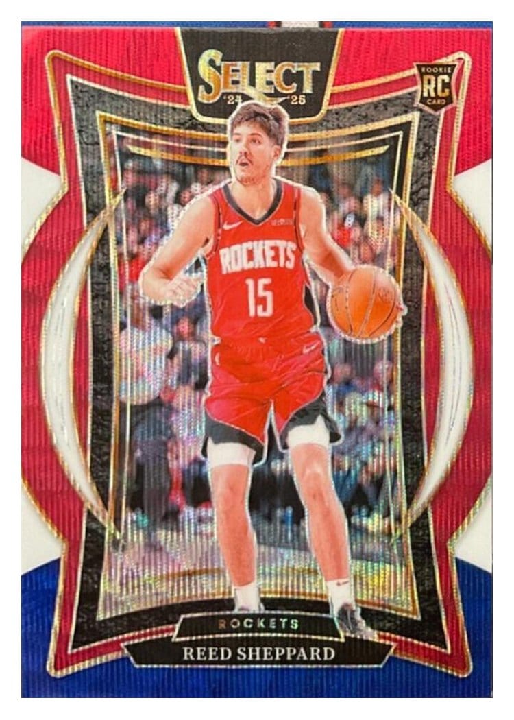 2024-25 Panini Select Base Set Reed Sheppard White Wave Prizm #68 card