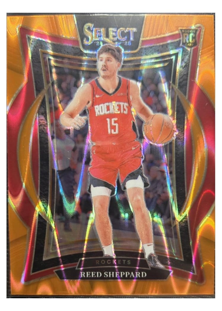 2024-25 Panini Select Base Set Reed Sheppard Orange Tectonic Prizm #68 card