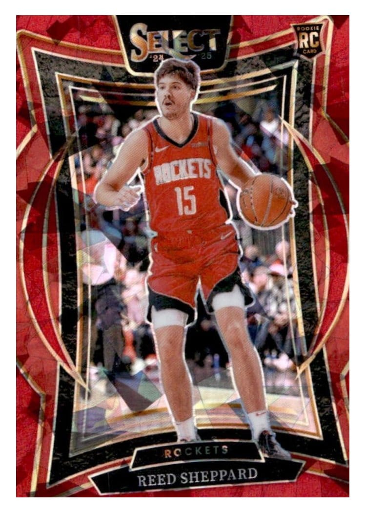 2024-25 Panini Select Base Set Reed Sheppard Red Cracked Ice Prizm #68 card