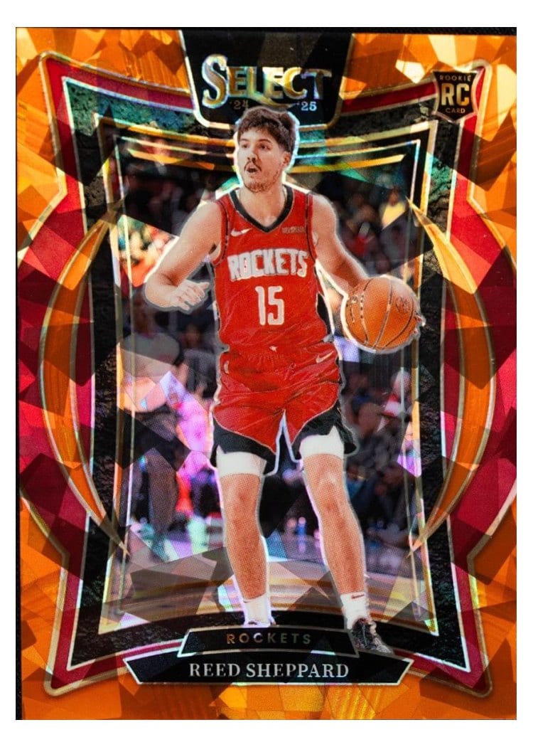 2024-25 Panini Select Base Set Reed Sheppard Orange Cracked Ice Prizm #68 card