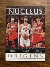 2024-25 Panini Origins Nucleus Set Reed Sheppard/Alperen Sengun/Jalen Green #16 card