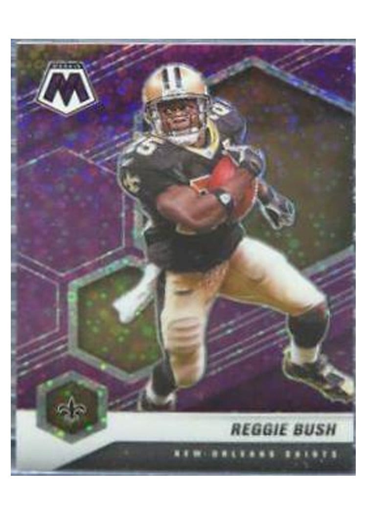 2021 Panini Mosaic Base Set Reggie Bush No Huddle Purple Mosaic #144 card