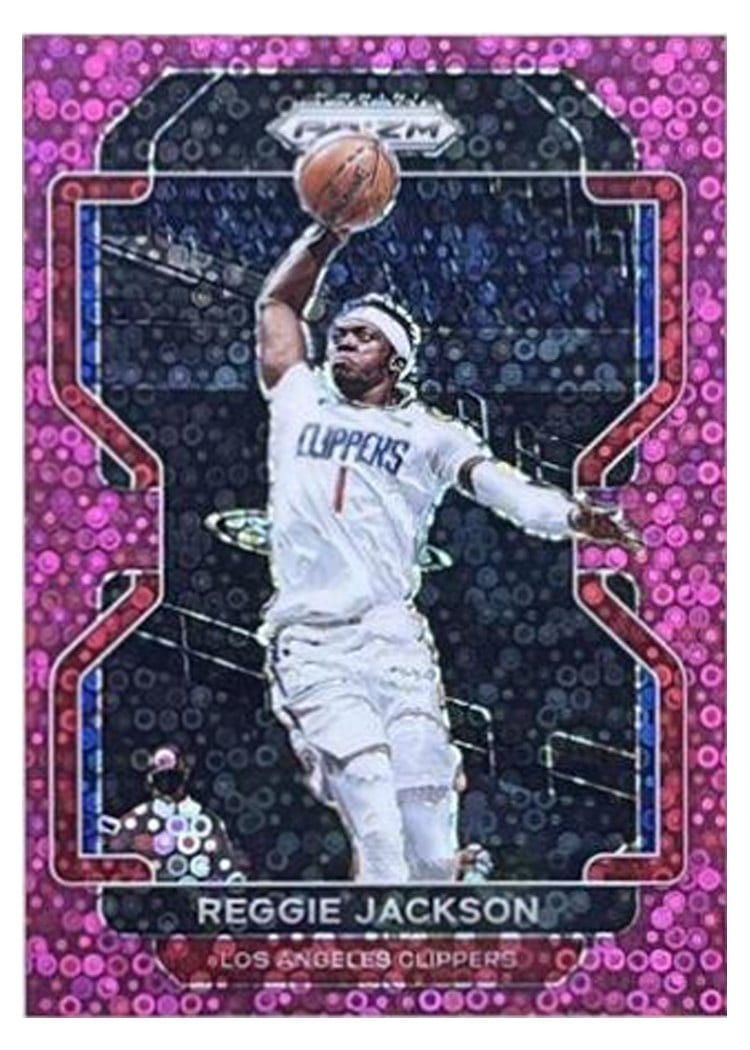 2021-22 Panini Prizm Base Set Reggie Jackson Fast Break Pink Prizm #213 card