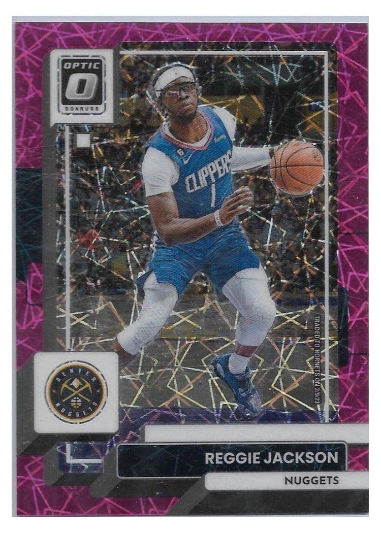 2022-23 Donruss Optic Base Set Reggie Jackson Pink Velocity #121 card