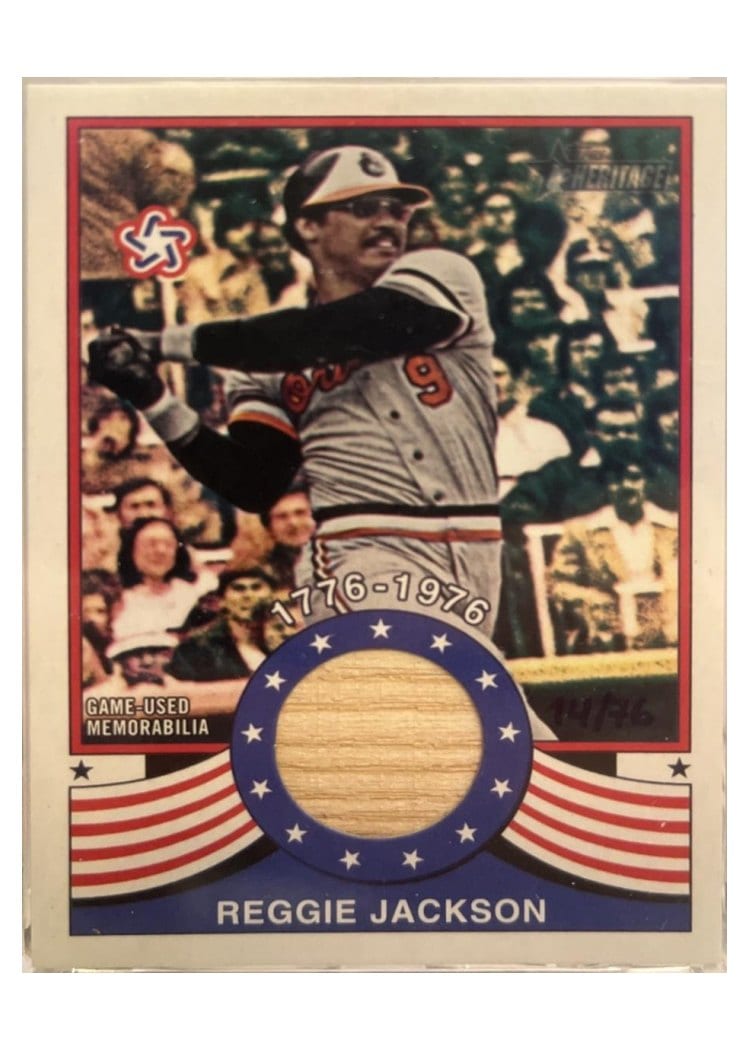 2025 Topps Heritage Bicentennial Relics Reggie Jackson #BR-RJ card