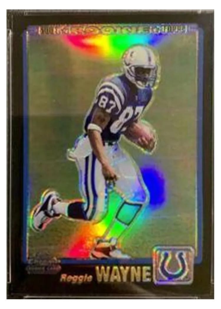 2001 Topps Chrome Reggie Wayne Black Refractor #250 card
