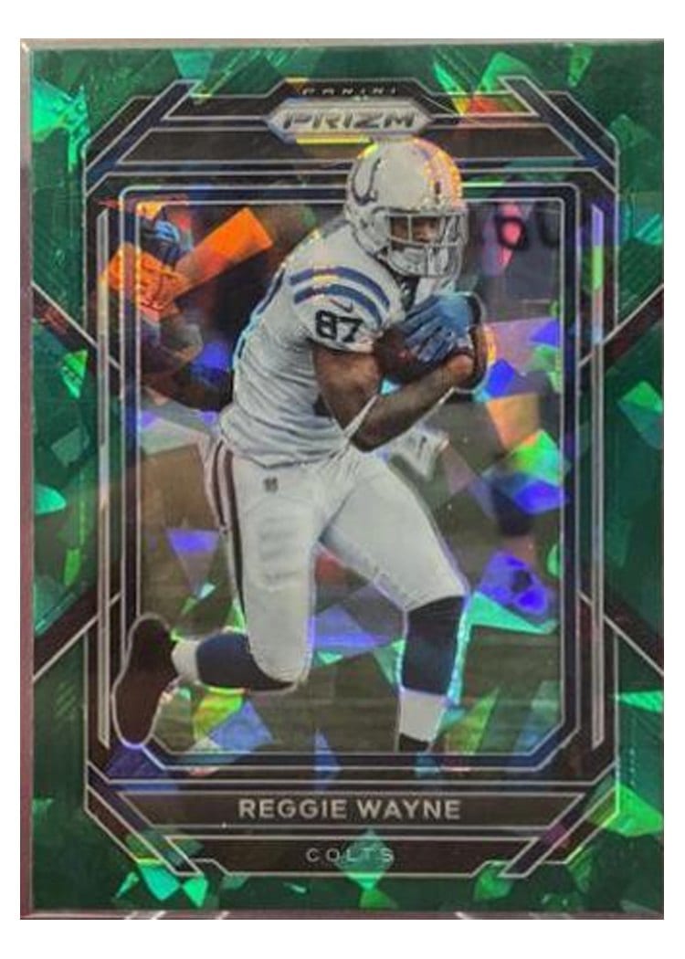 2022 Panini Prizm Base Set Reggie Wayne Green Ice #130 card