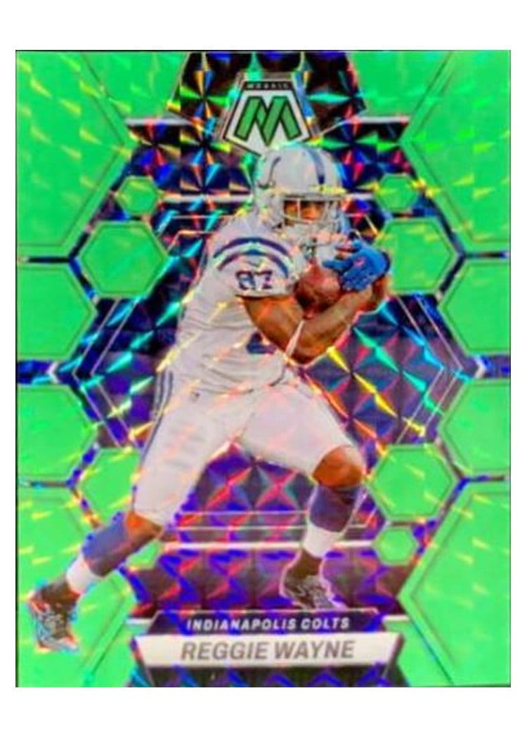 2023 Panini Mosaic Base Set Reggie Wayne Green Fluorescent #101 card