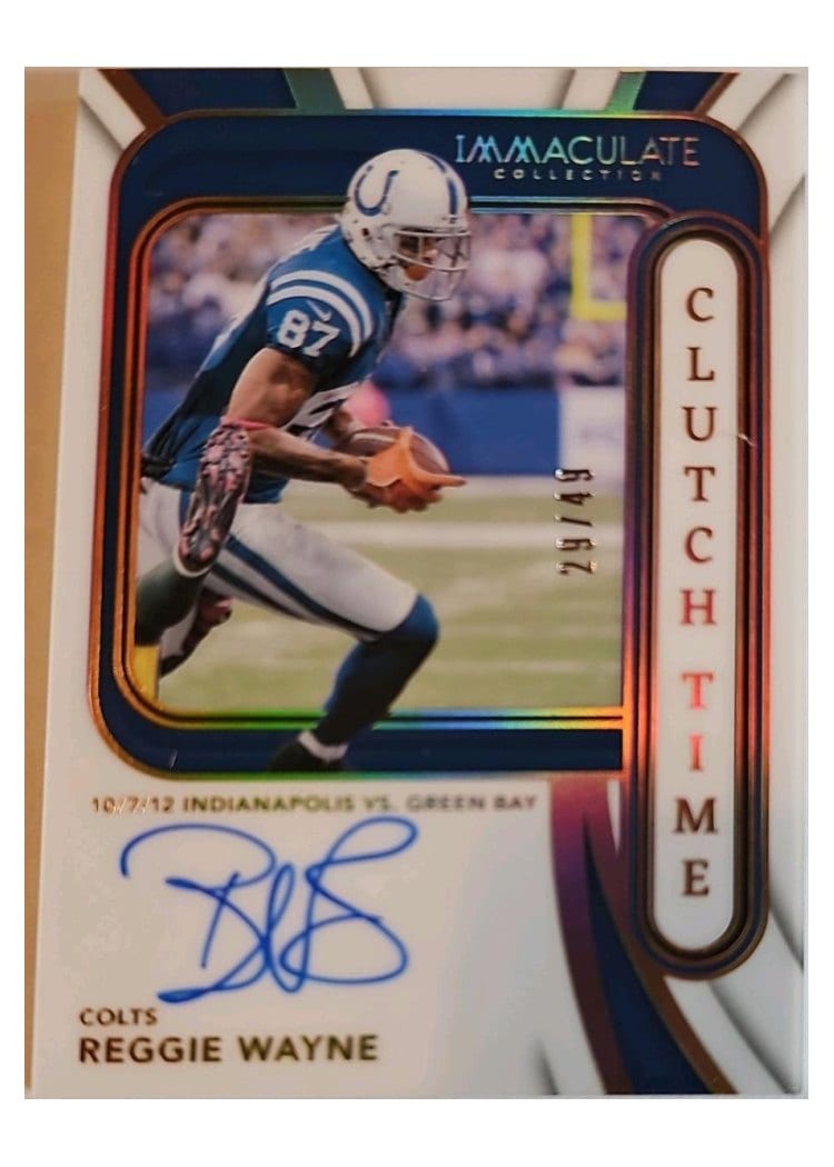 2024 Panini Immaculate Collection Clutch Time Signatures Reggie Wayne #4 card