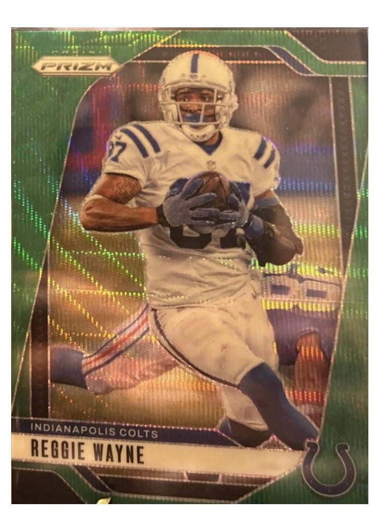 2024 Panini Prizm Base Set Reggie Wayne Green Wave #128 card