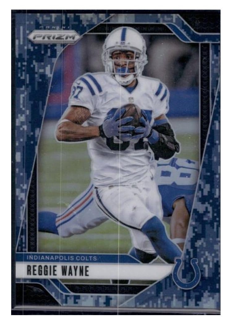 2024 Panini Prizm Base Set Reggie Wayne Navy Camo #128 card