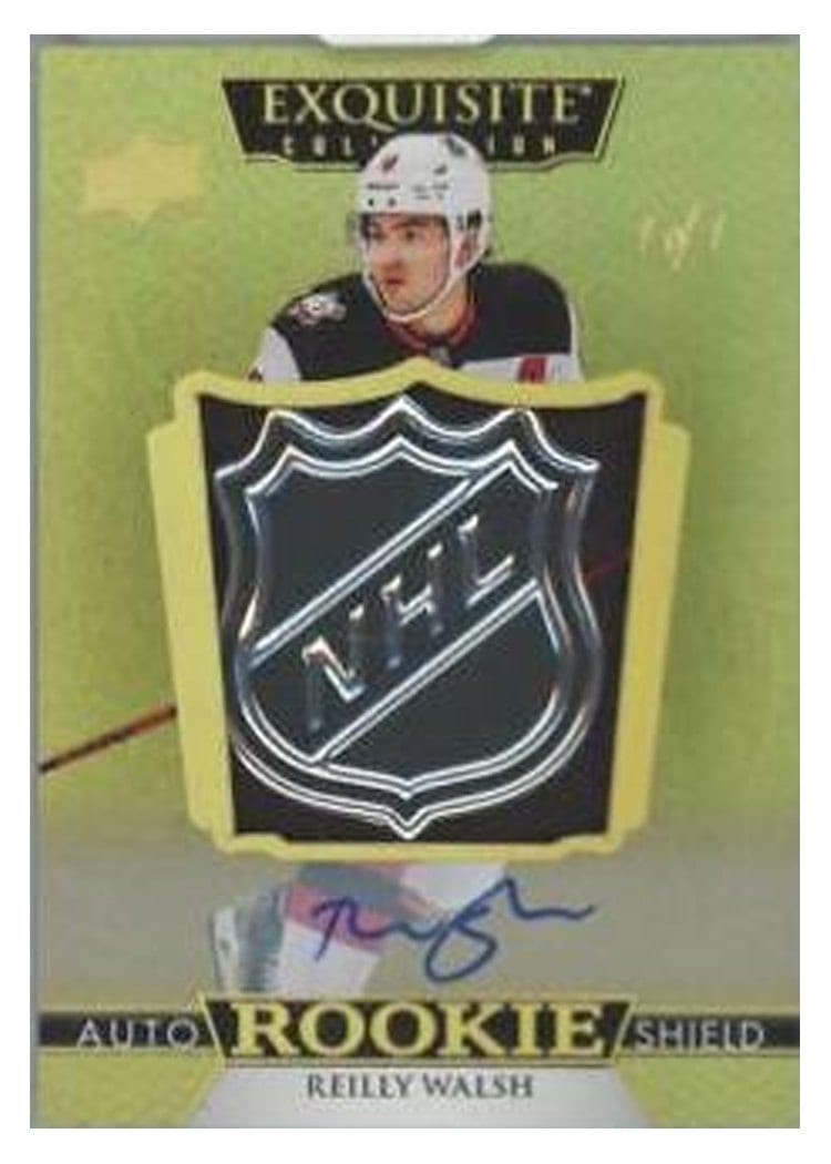 2022-23 Upper Deck The Cup Autographed Rookie Masterpiece Printing Plates - Exquisite Collection Rookie Autograph Patch Reilly Walsh #EC-RW card