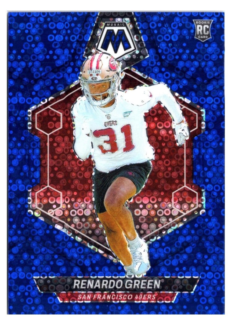2024 Panini Mosaic Base Set Renardo Green No Huddle Blue #358 card
