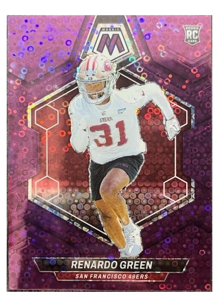 2024 Panini Mosaic Base Set Renardo Green No Huddle Purple #358 card
