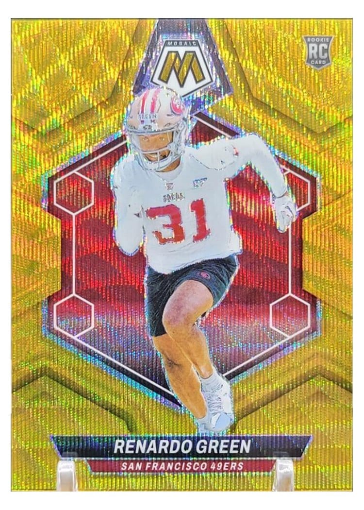 2024 Panini Mosaic Base Set Renardo Green Gold Wave #358 card