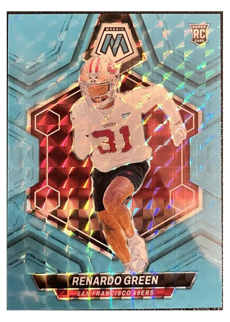 2024 Panini Mosaic Base Set Renardo Green Blue Fluorescent #358 card