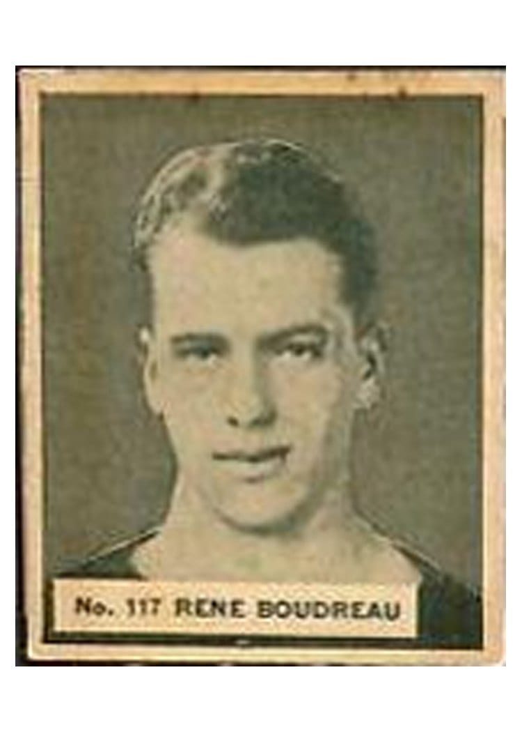 1937 V356 World Wide Gum Rene Boudreau #117 card