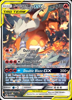2017 SM Black Star Promos Reshiram & Charizard-GX #SM201 card