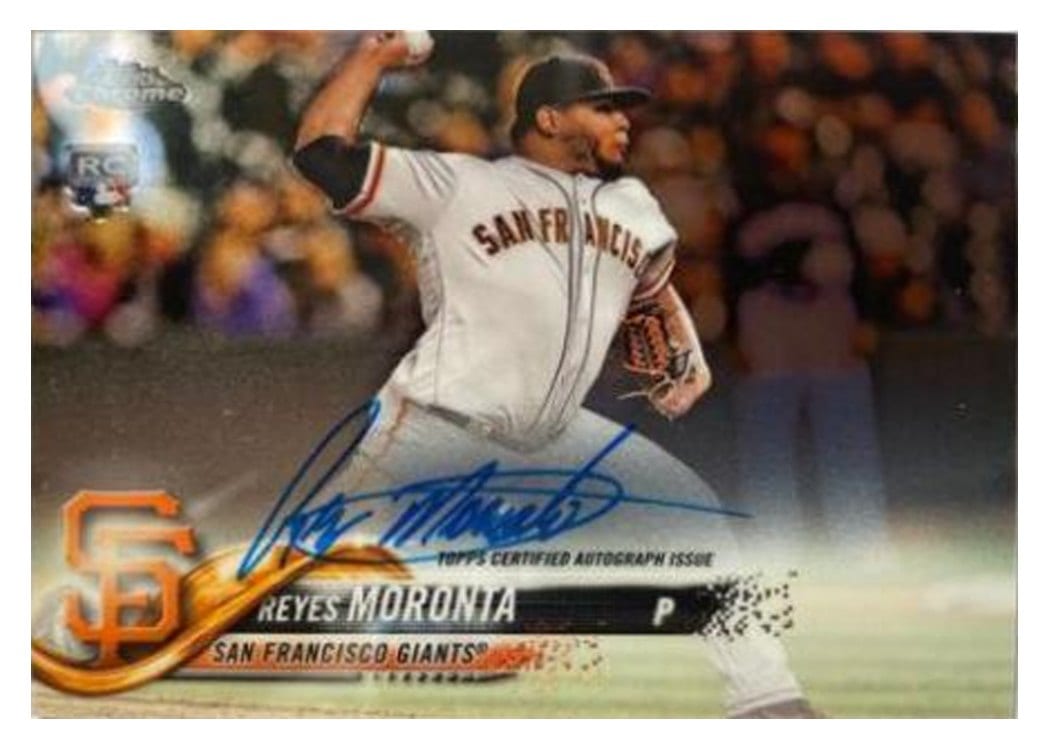 2018 Topps Chrome Rookie Autographs Reyes Moronta #RA-RMO card