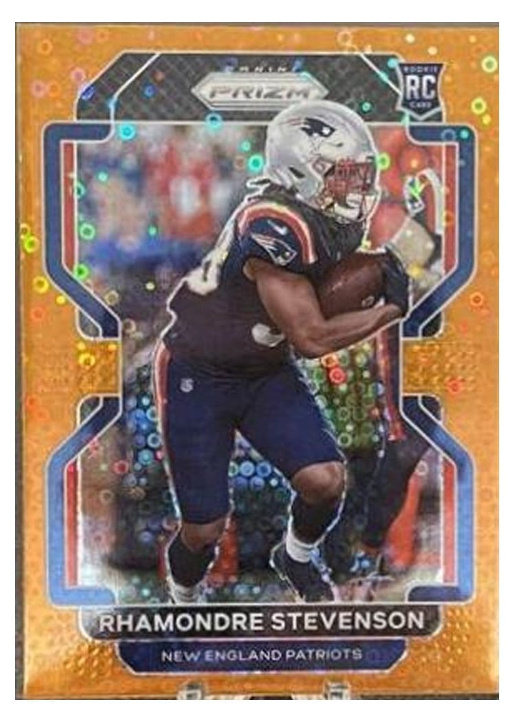 2021 Panini Prizm Base Set Rhamondre Stevenson Orange Disco Prizm #367 card