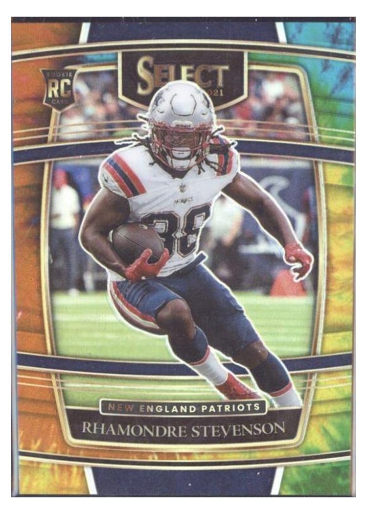 2021 Panini Select Rhamondre Stevenson Tie Dye #75 card