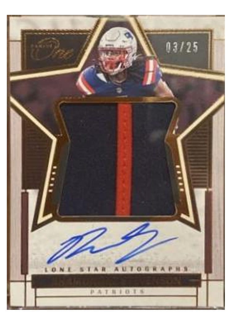 2023 Panini One Lone Star Autographs Rhamondre Stevenson #85 card