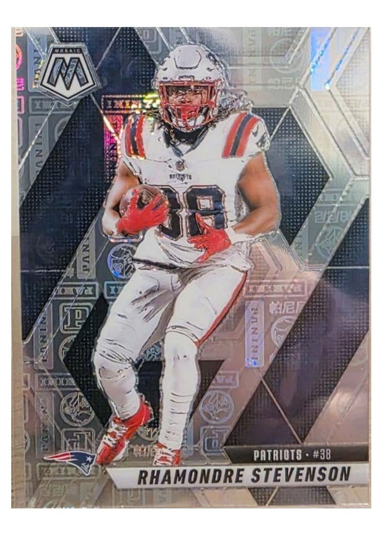 2025 Panini Mosaic Base Set Rhamondre Stevenson #196 card