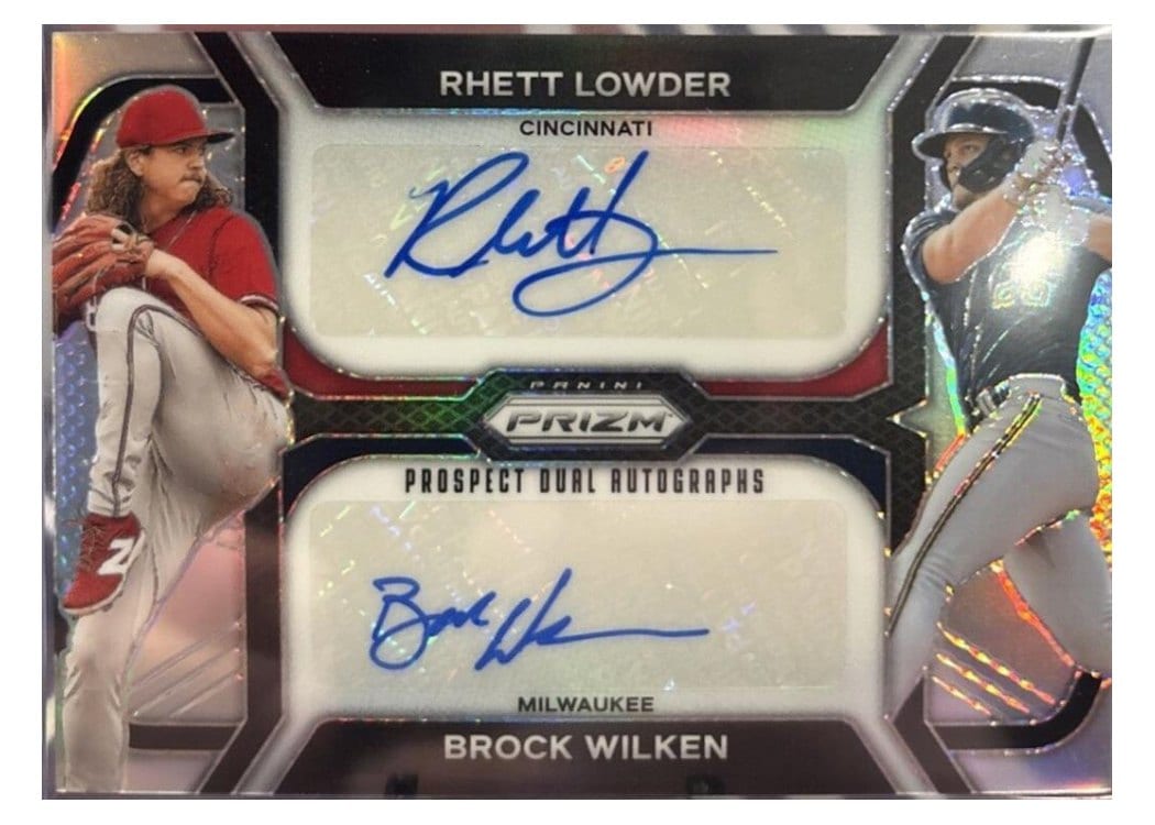 2024 Panini Prizm Prospect Dual Autographs Rhett Lowder / Brock Wilken #PDA-WF card