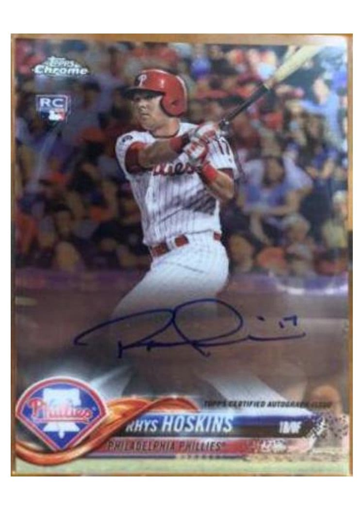 2018 Topps Chrome Rookie Autographs Rhys Hoskins #RA-RH card