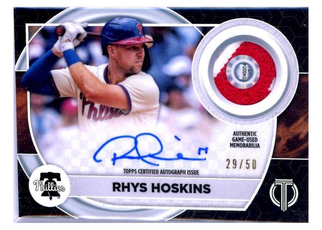 2022 Topps Tribute Autograph Patches Rhys Hoskins #AP-RH card
