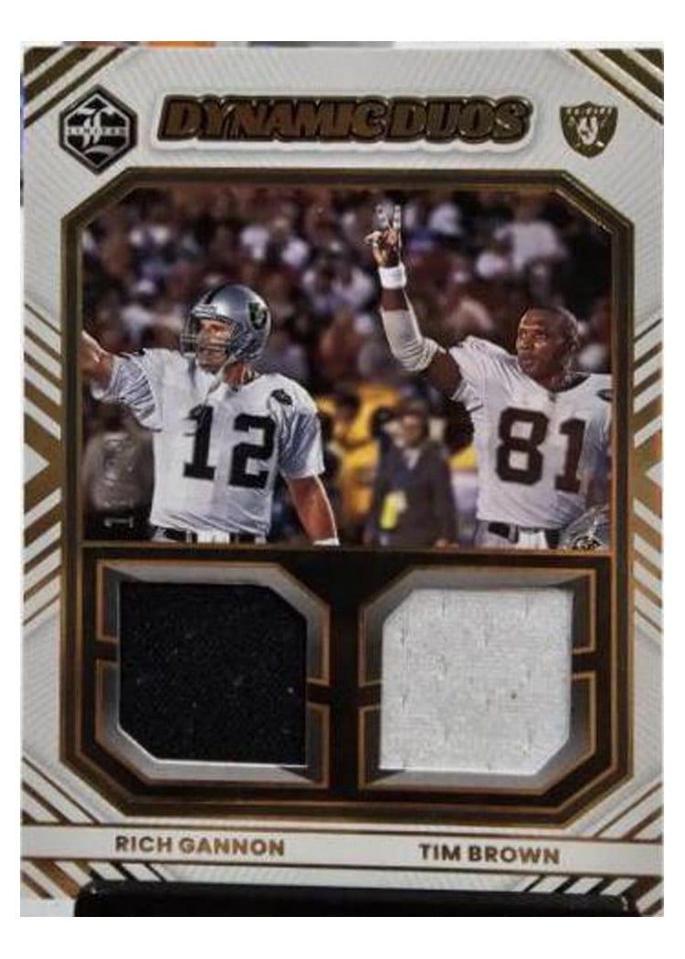 2022 Panini Limited Dynamic Duos Rich Gannon / Tim Brown #DD-OAK card