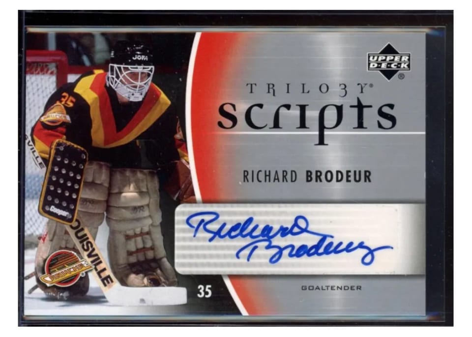 2006 Upper Deck Trilogy Scripts Richard Brodeur #TS-RB card