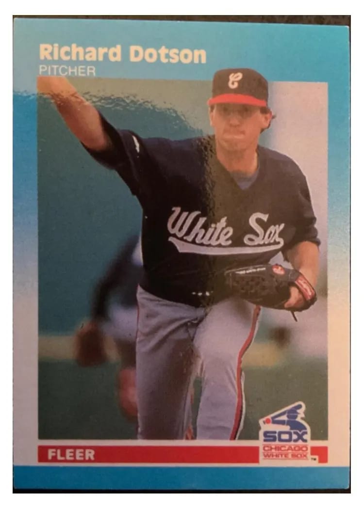1987 Fleer Mini Richard Dotson #33 card