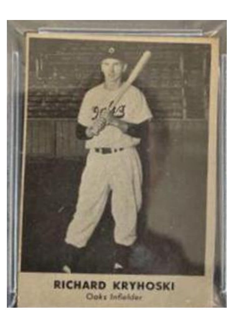 1949 Remar Bread Oakland Oaks Richard Kryhoski card