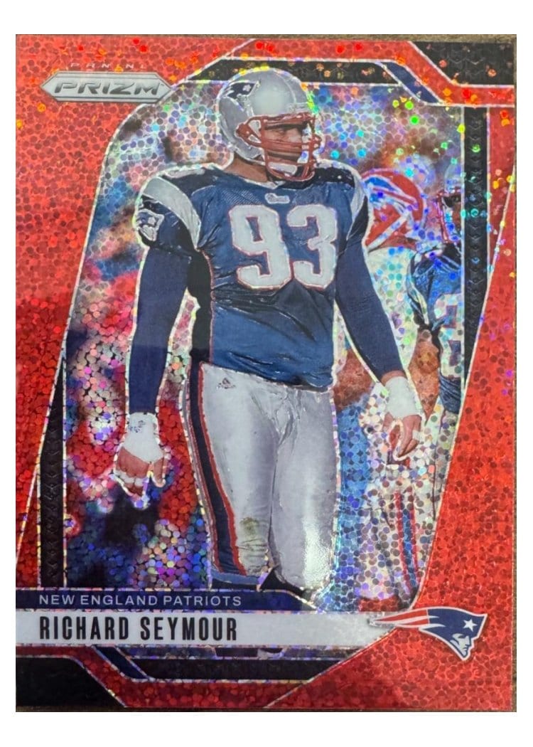 2024 Panini Prizm Base Set Richard Seymour Red Sparkle #202 card