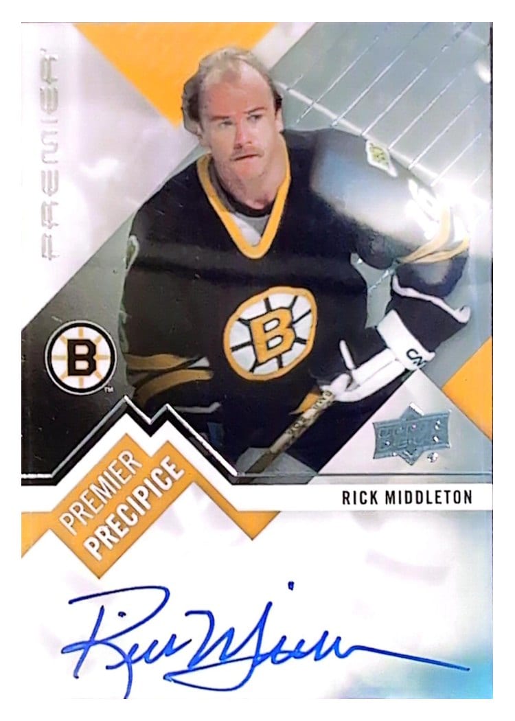 2023-24 Upper Deck Premier Premier Precipice Legends Autograph Rick Middleton #PPL-RM card