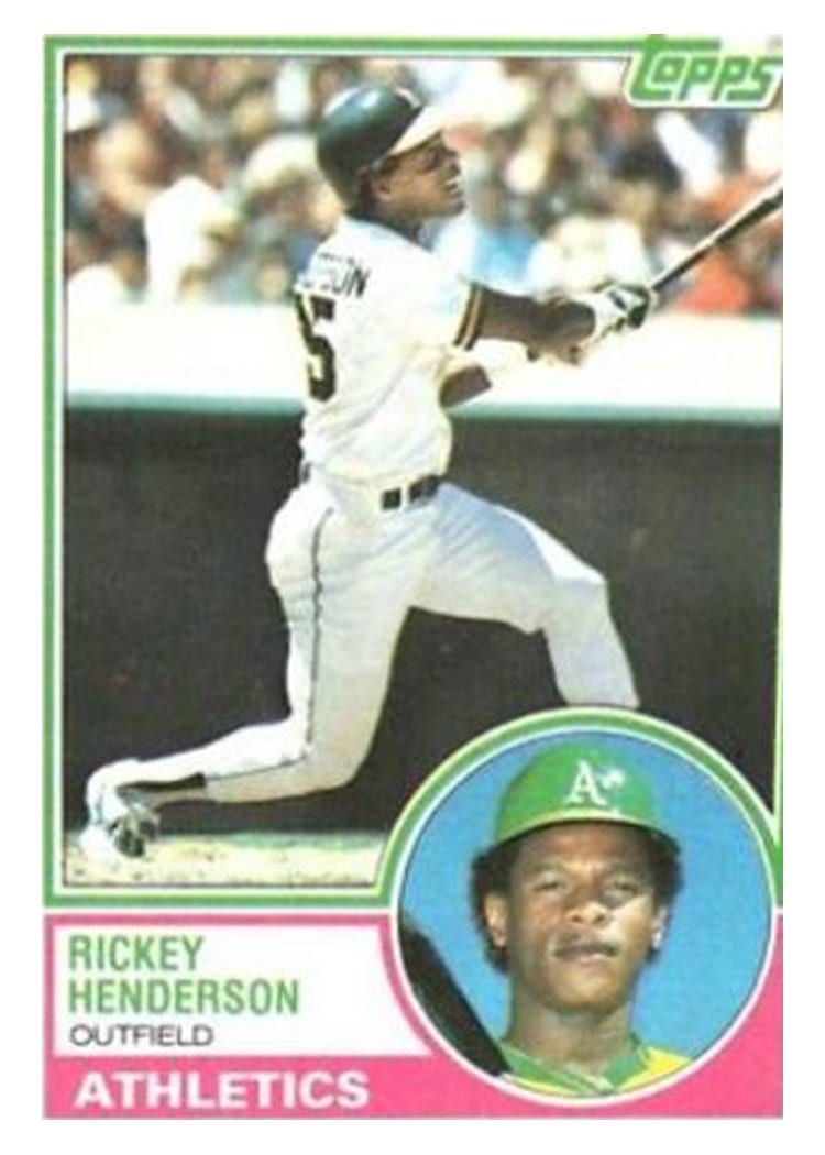 1983 Topps Rickey Henderson #180 card