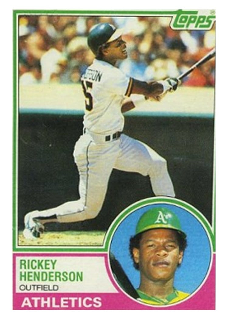 1983 Topps Base Set Rickey Henderson #180 card