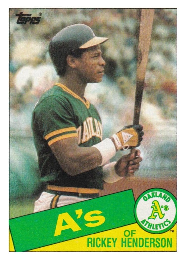 1985 Topps Rickey Henderson #115 card