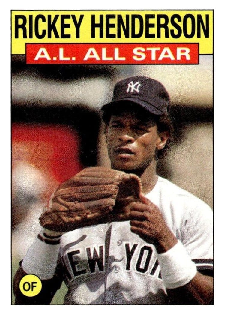1986 Topps Rickey Henderson #716 card